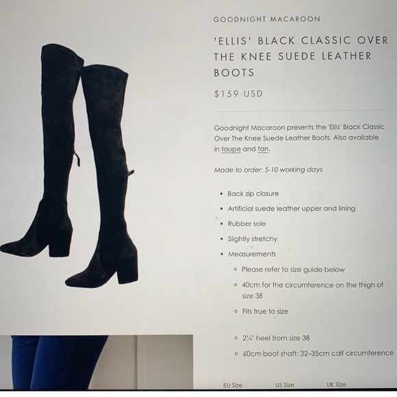 Ellis Classic Over the Knee Suede Leather Boots - Picture 5 of 6